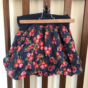 Mini Boden Blue & Red Floral Bubble Skirt 11-12